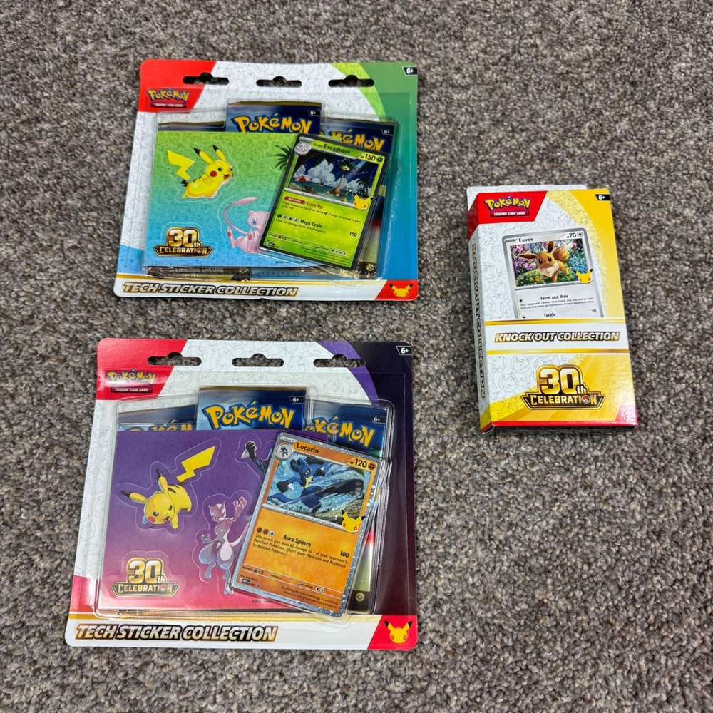 Pokemon TCG 30th Anniversary Celebration Tech Sticker & Knockout Collection Set